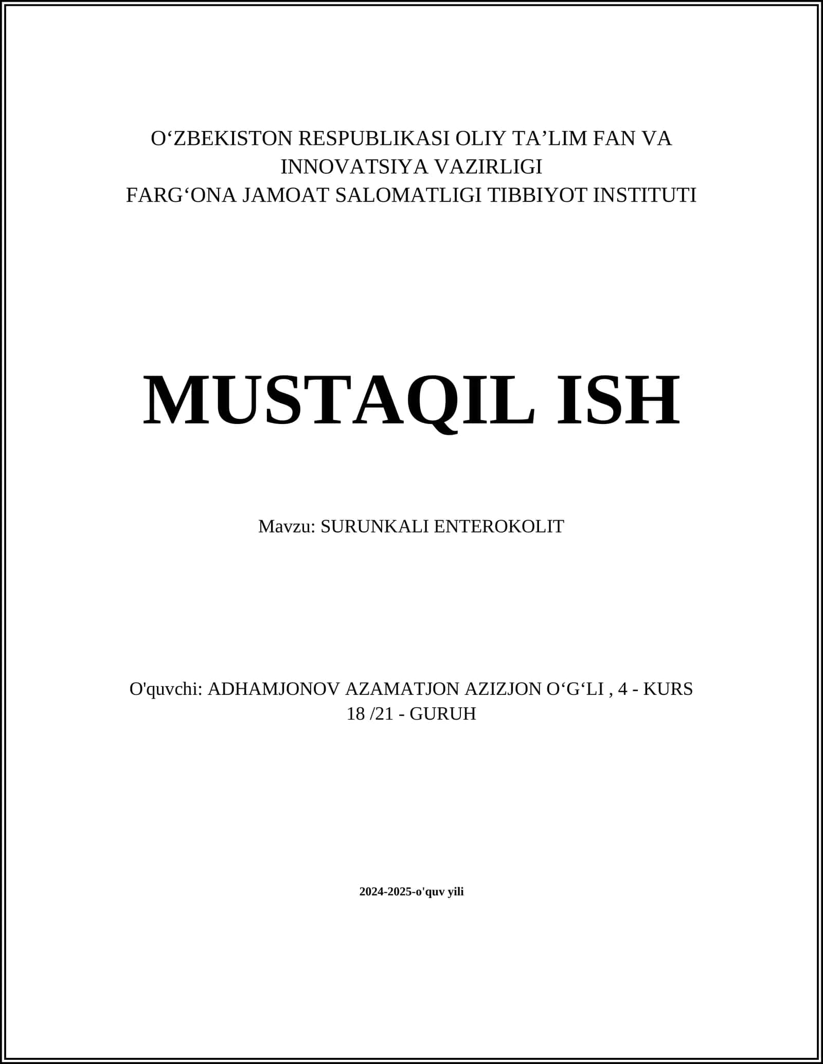 SURUNKALI ENTEROKOLIT 1