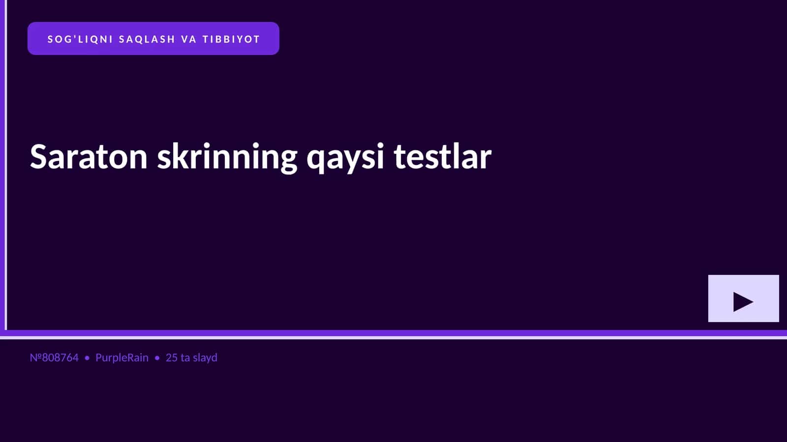 Saraton skrinning qaysi testlar 1