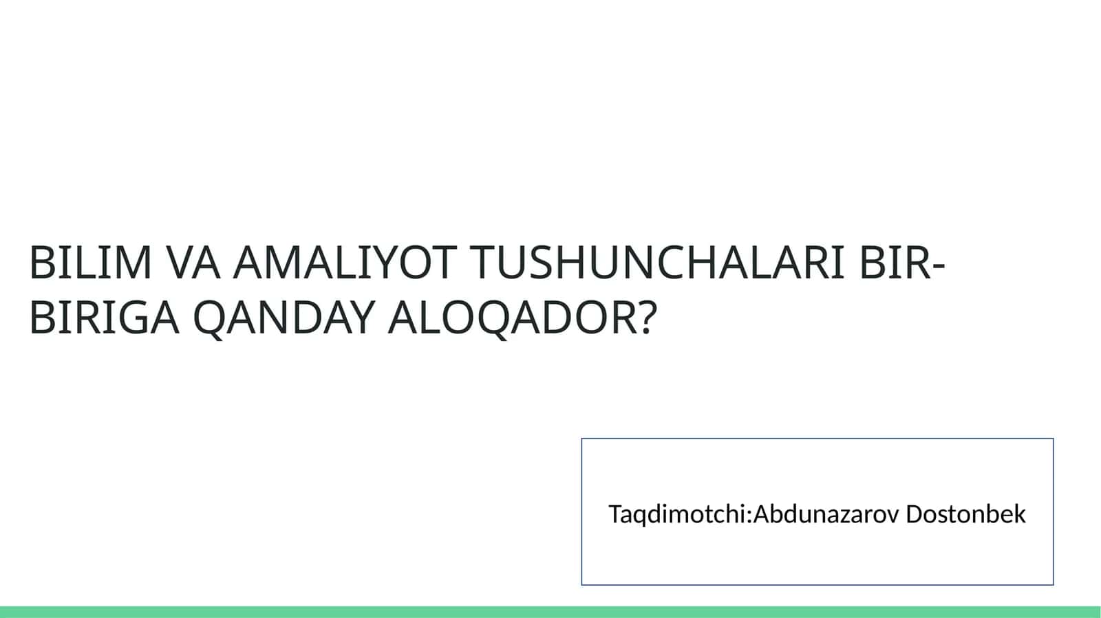 AbdunazarovDostonbek 1