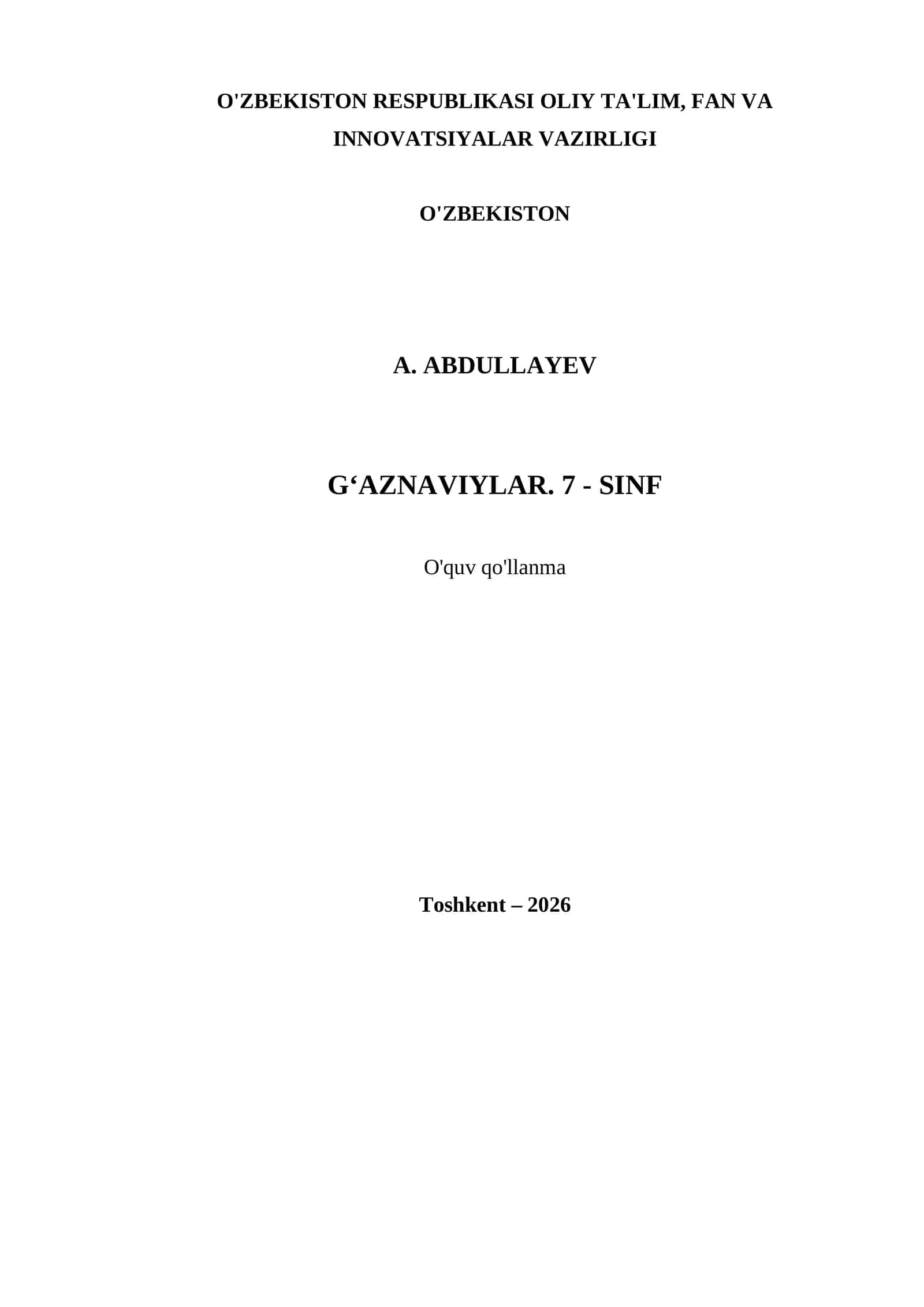 G‘AZNAVIYLAR. 7 - SINF 1