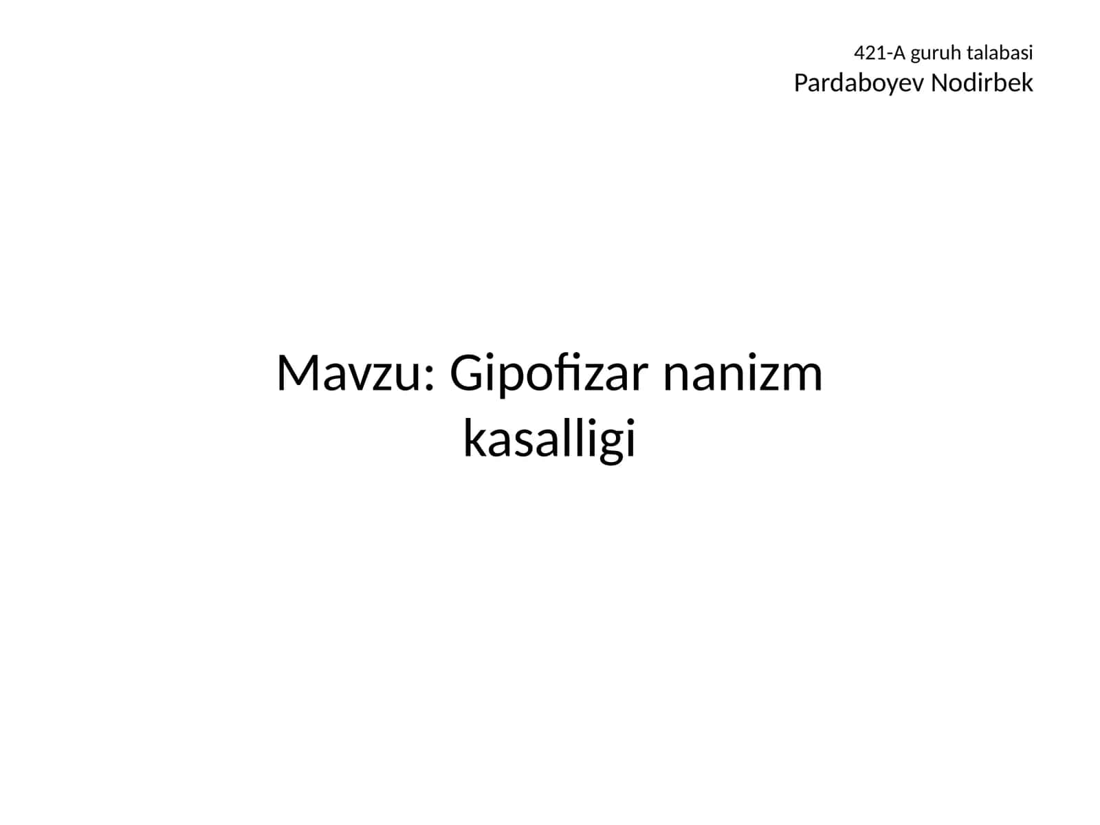 Gipofizar nanizm kasalligi 1