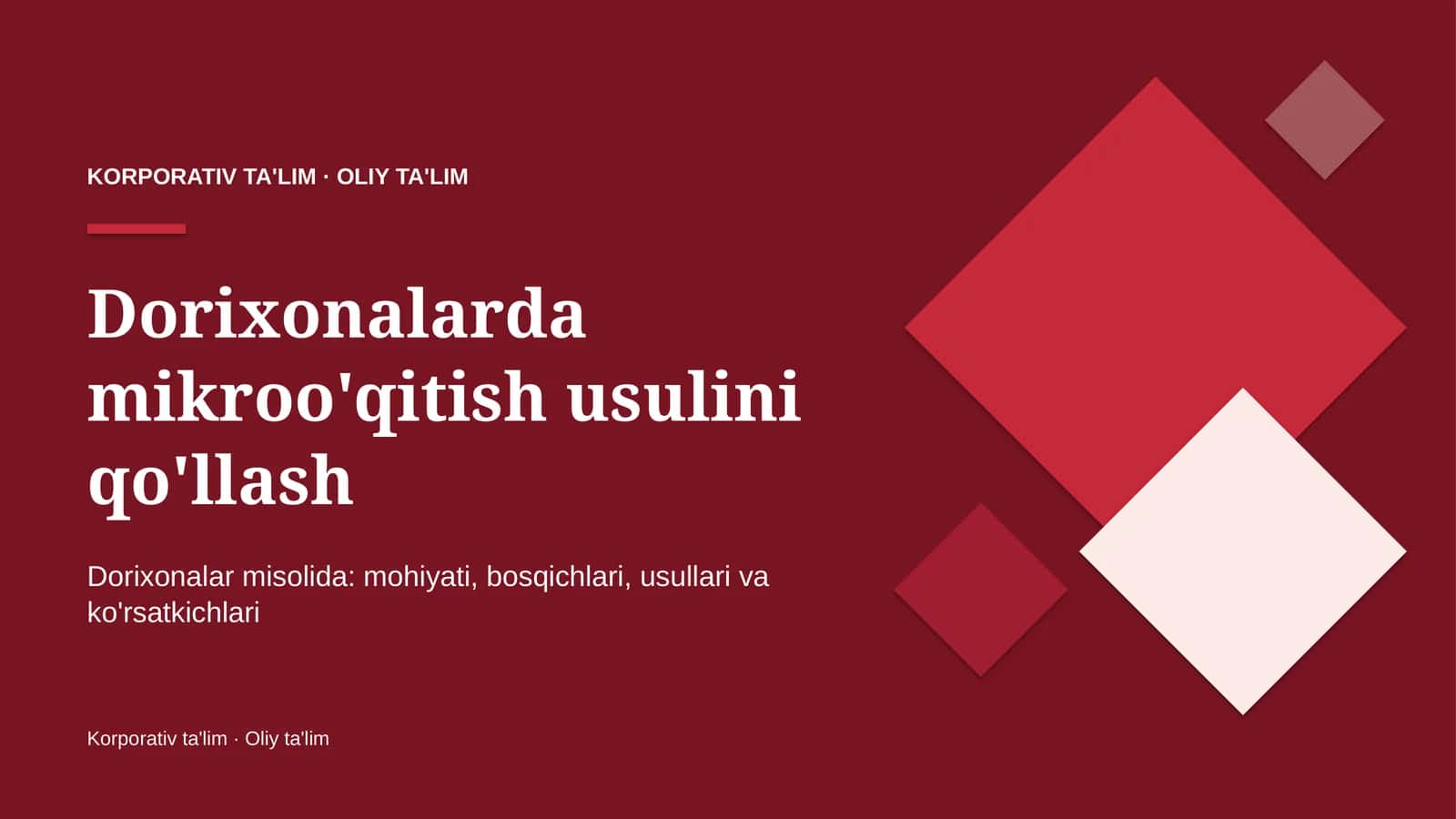 Dorixonalarda mikroo'qitish usulini qo'llash 1