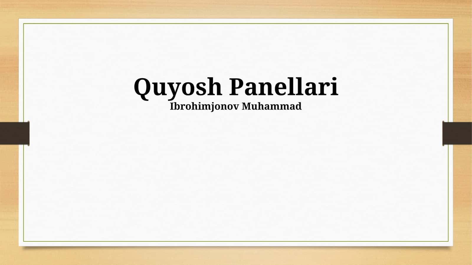 Quyosh Panellari 1