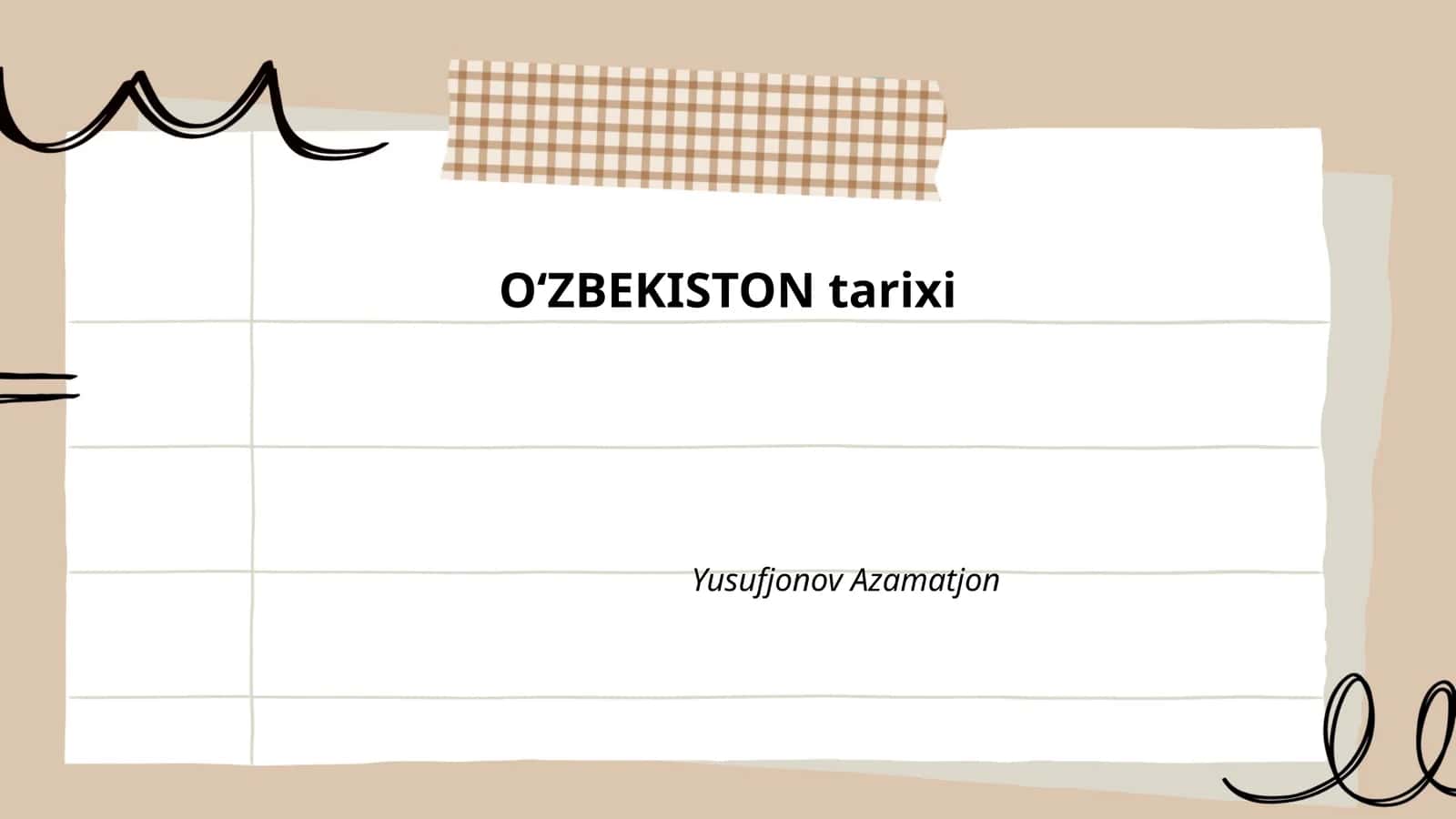 OʻZBEKISTON tarixi 1