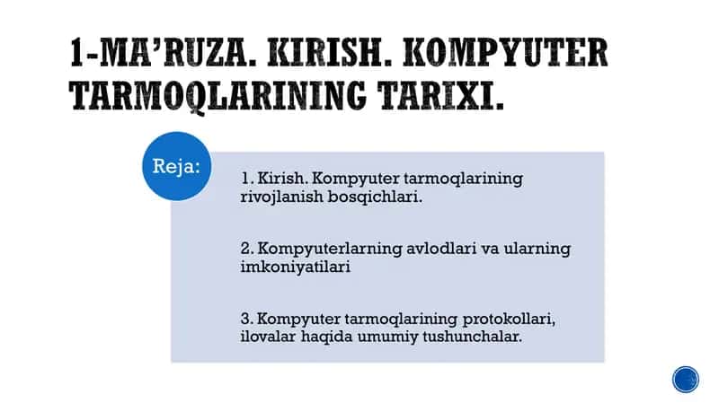 kompyuter tarmoqlari tarixi 1