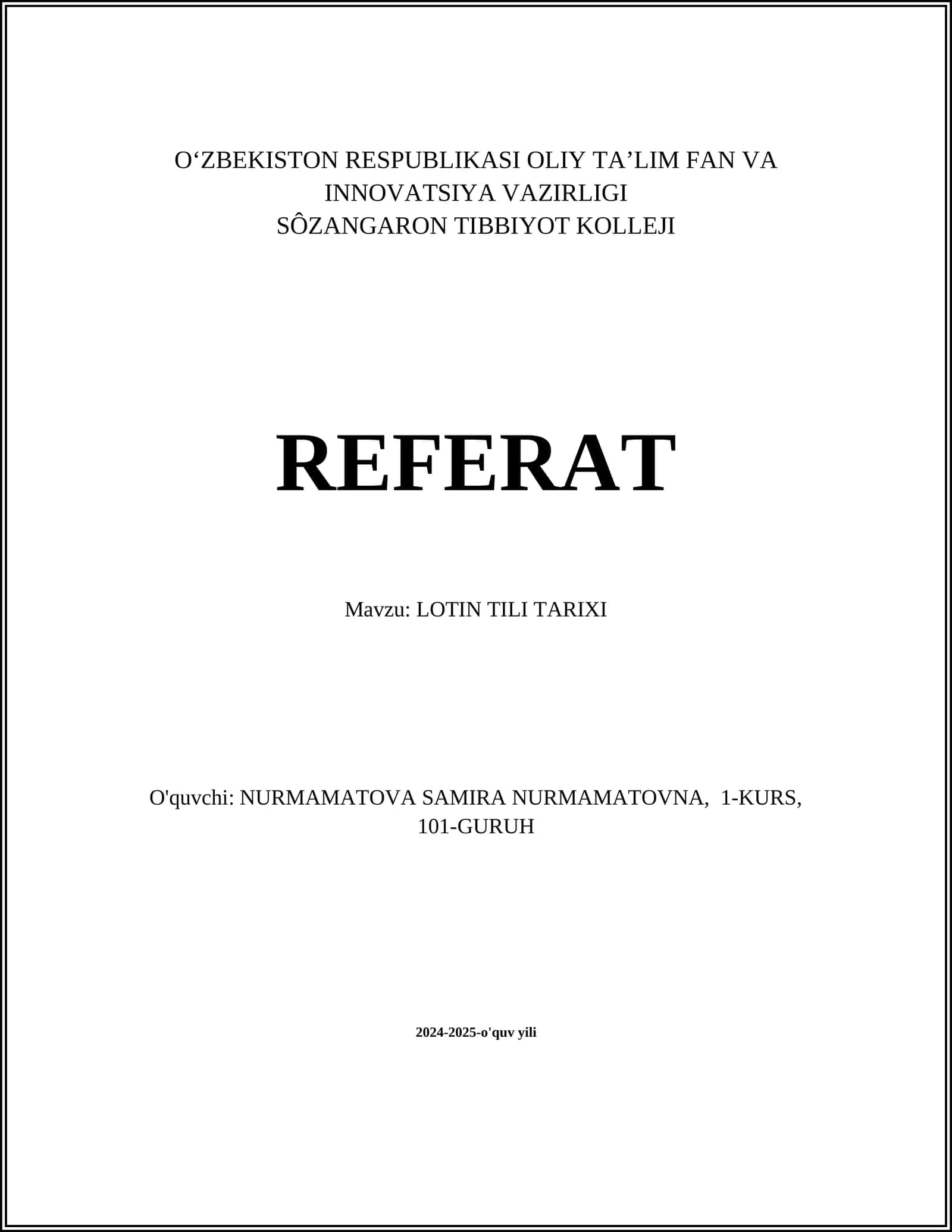LOTIN TILI TARIXI 1