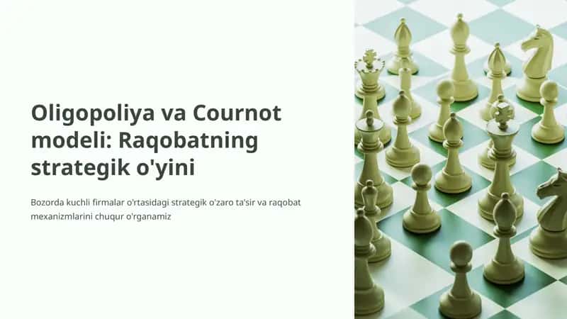 Oligopoliya va Cournot modeli 1