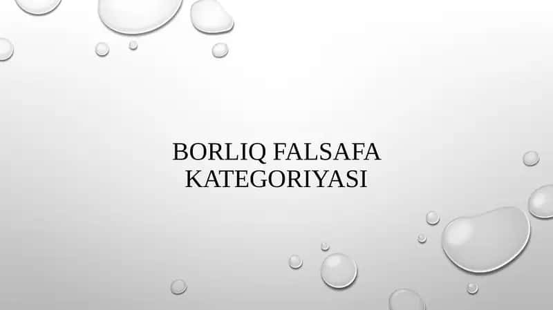 Borliq Falsafa Kategoriyasi 1