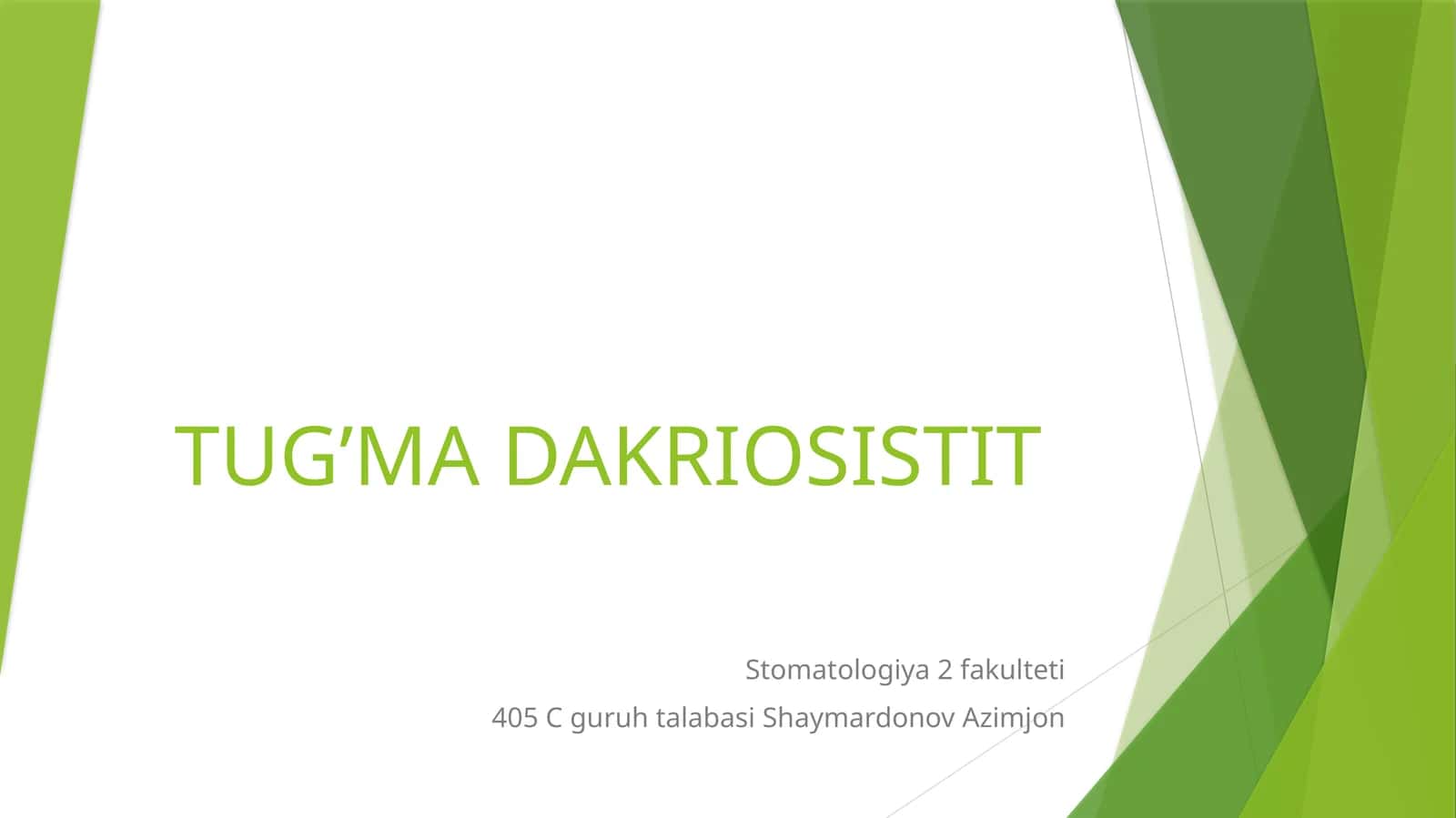 TUG’MA DAKRIOSISTIT 1
