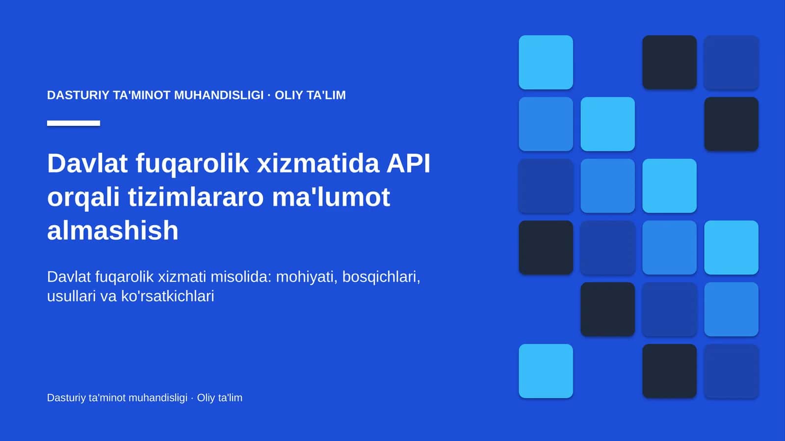 DASTURIY TA'MINOT MUHANDISLIGI · OLIY TA'LIM 1