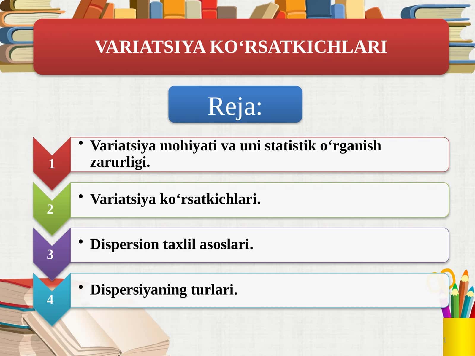 VARIATSIYA KO‘RSATKICHLARI 1
