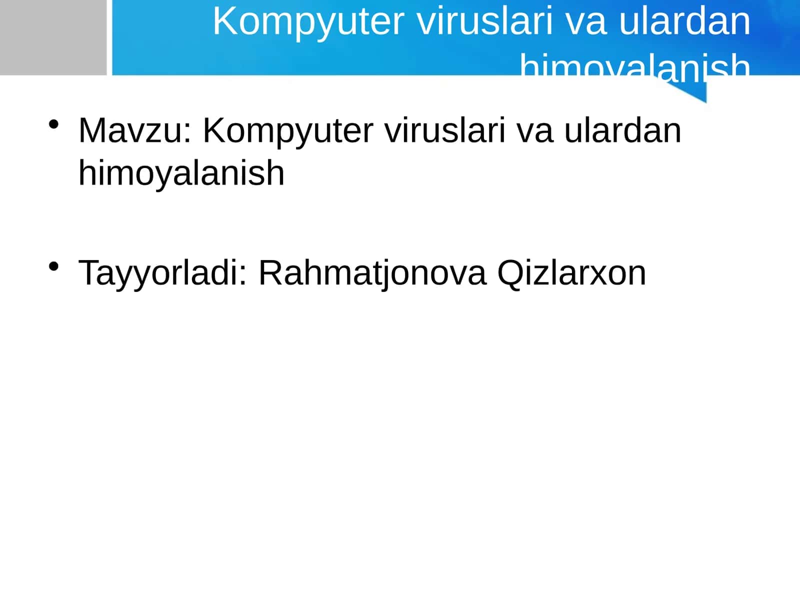 Kompyuter viruslari va ulardan himoyalanish 1