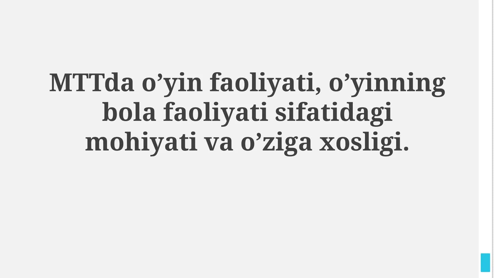 O'yin Faoliyati 1