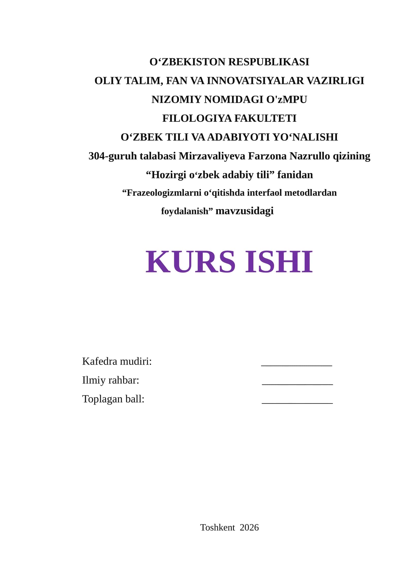 "Frazeologizmlarni o‘qitishda interfaol metodlardan foydalanish" 1
