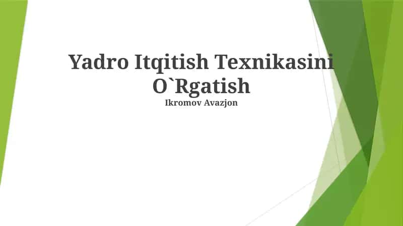 Yadro Itqitish Texnikasini O`Rgatish 1