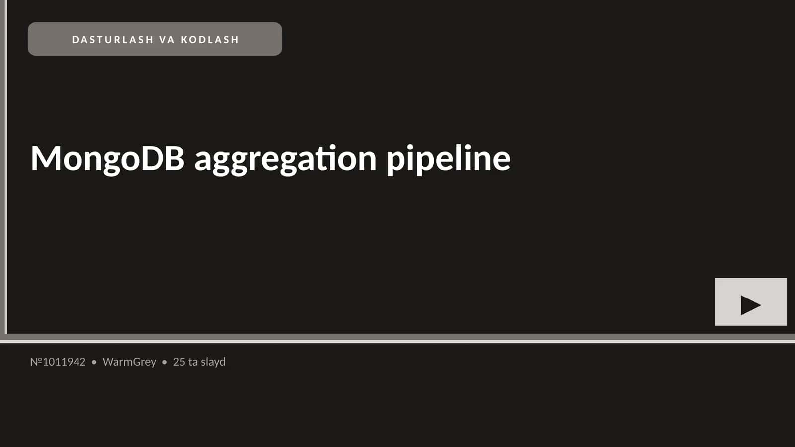 MongoDB aggregation pipeline 1
