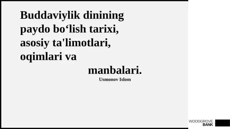 Buddaviylik dinining paydo bo‘lish tarixi 1