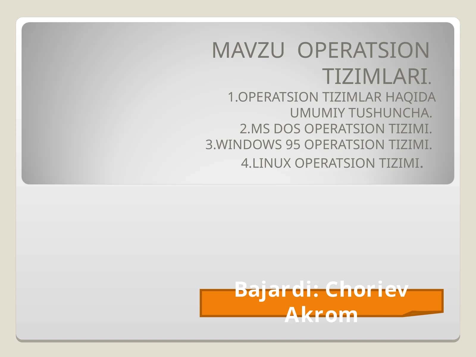 Operatsion tizimlari 1