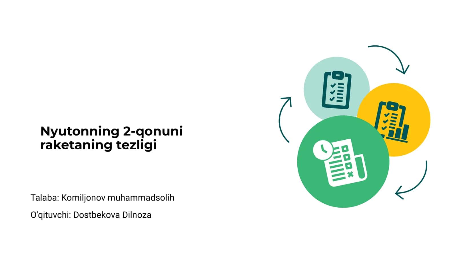 Nyutonning 2-qonuni raketaning tezligi 1