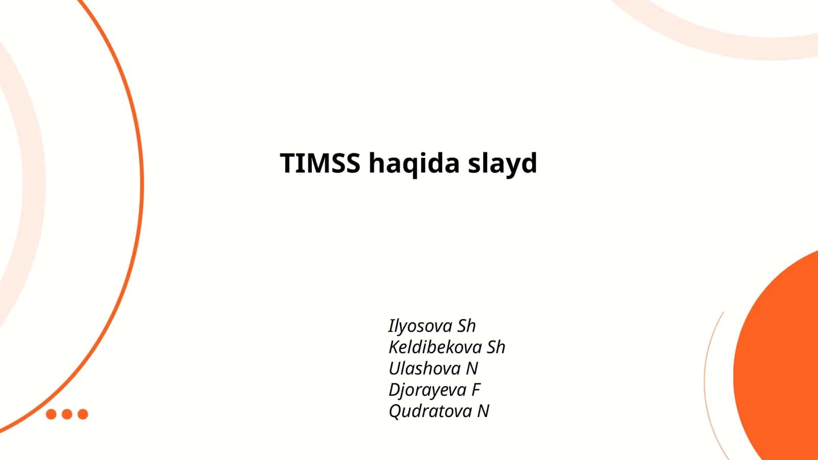 TIMSS haqida slayd 1