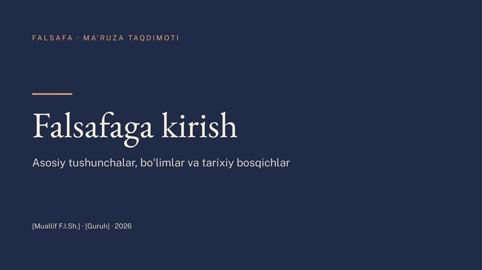 Falsafaga kirish 1