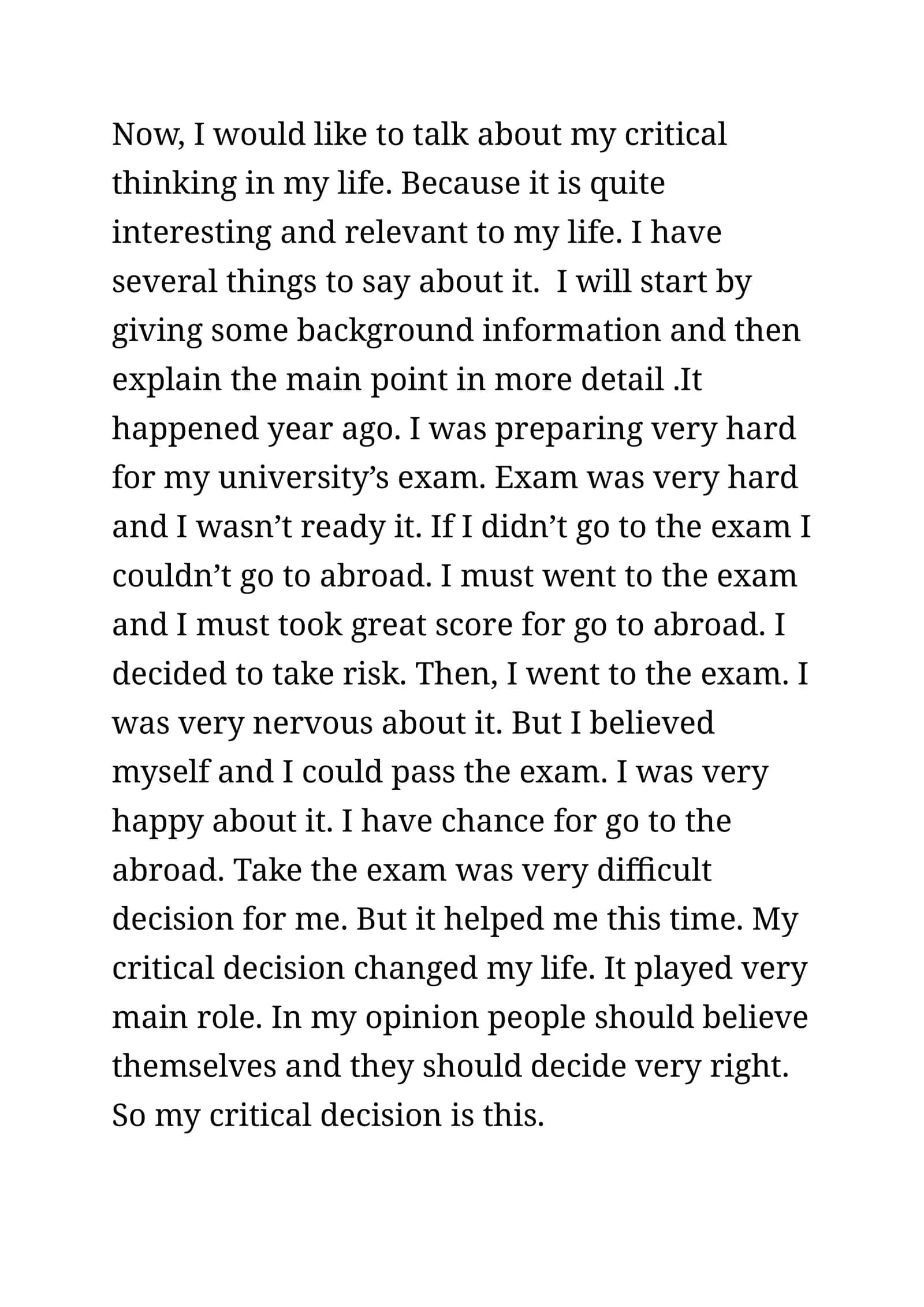 Speaking part 2 cefr 1