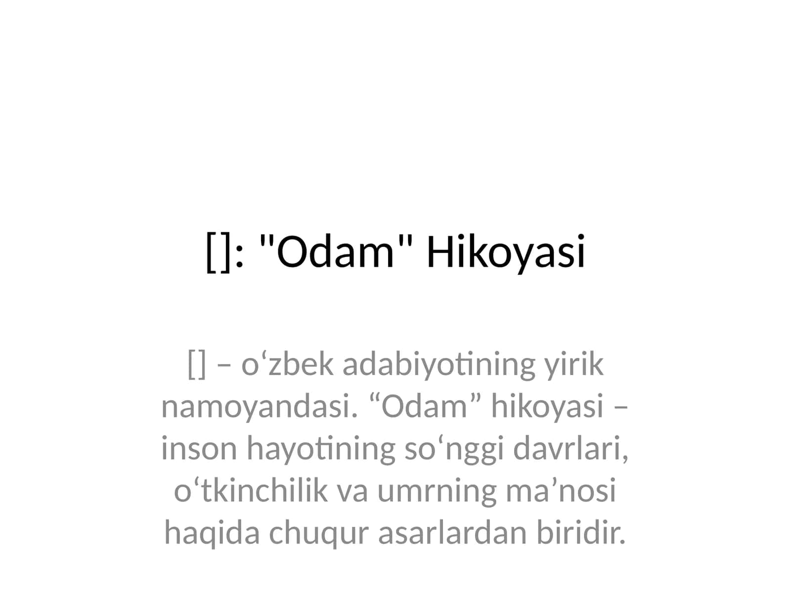 "Odam" Hikoyasi 1