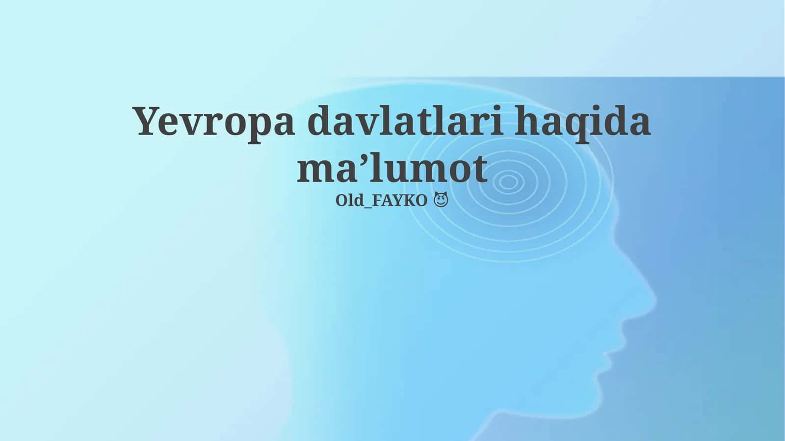 Yevropa davlatlari haqida maʼlumot 1