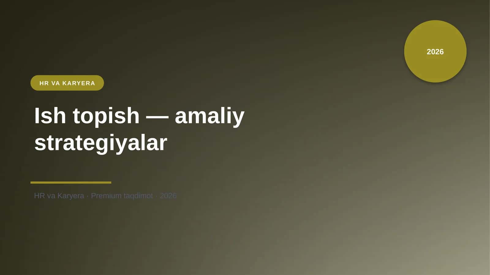 Ish topish — amaliy strategiyalar 1