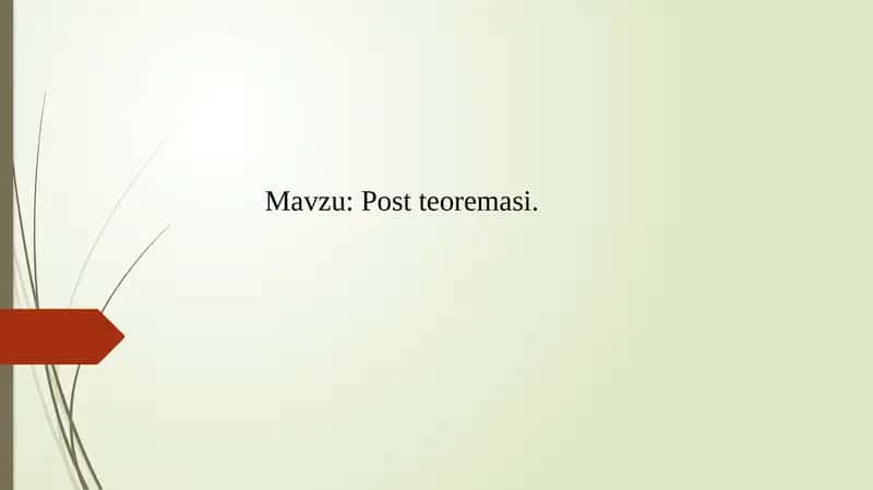Post teoremasi 1