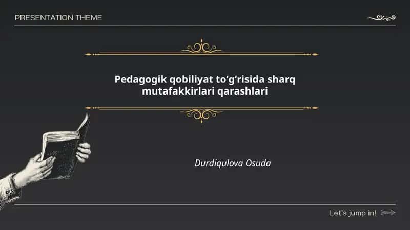 Pedagogik qobiliyat toʻgʻrisida sharq mutafakkirlari qarashlari 1