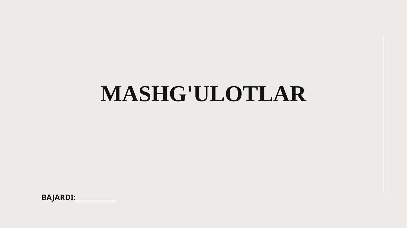 Mashg'ulotlar 1