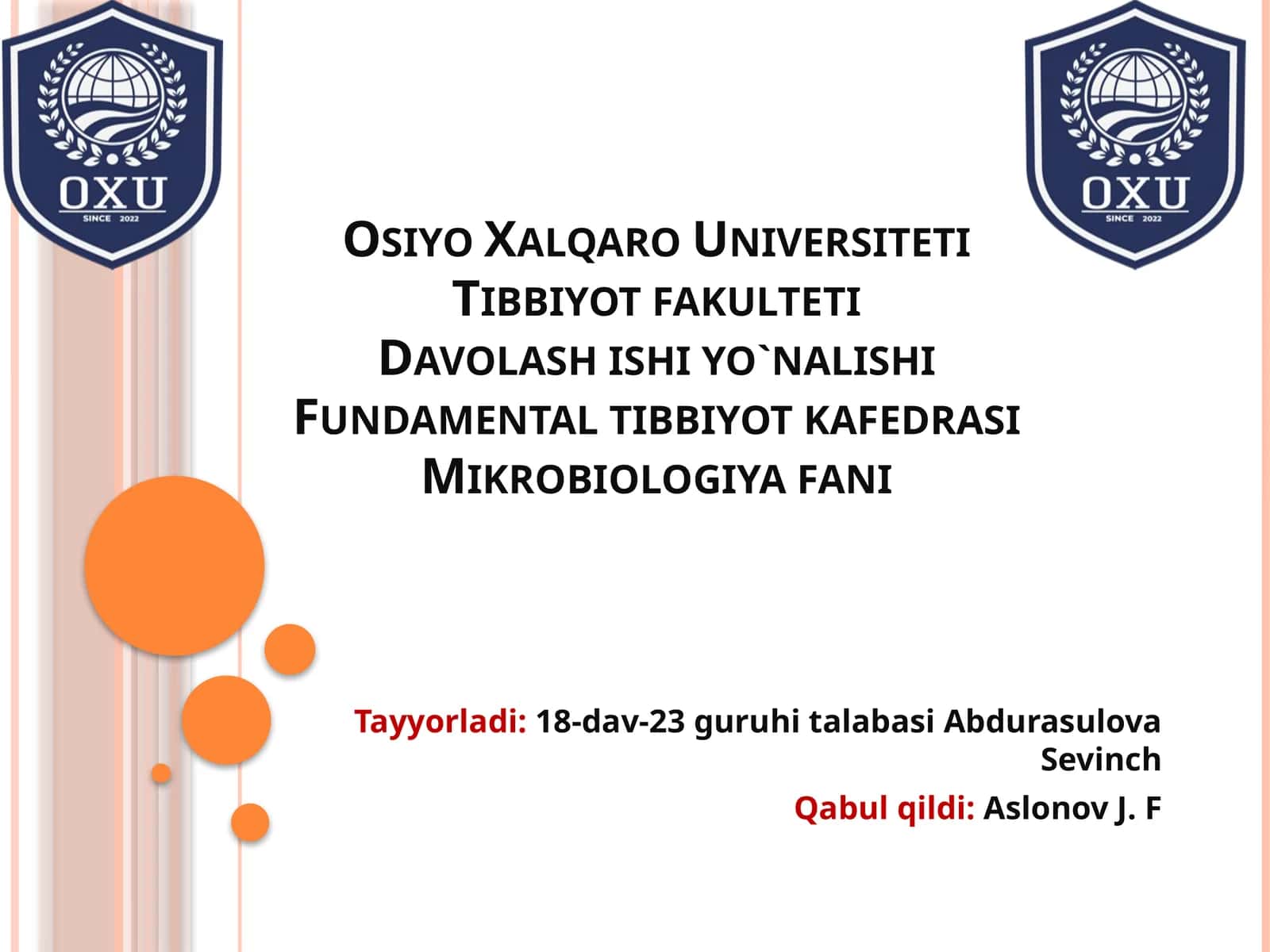 Mavzu: Bakteriyalarning antibiotiklarga chidamli shakllarini paydo bo`lish mexanizmlari haqida to'liq ma'lumot 1