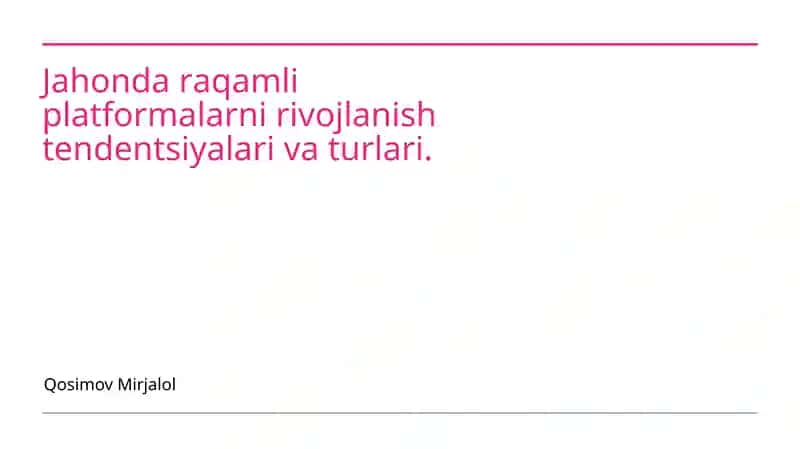 Raqamli platformalar