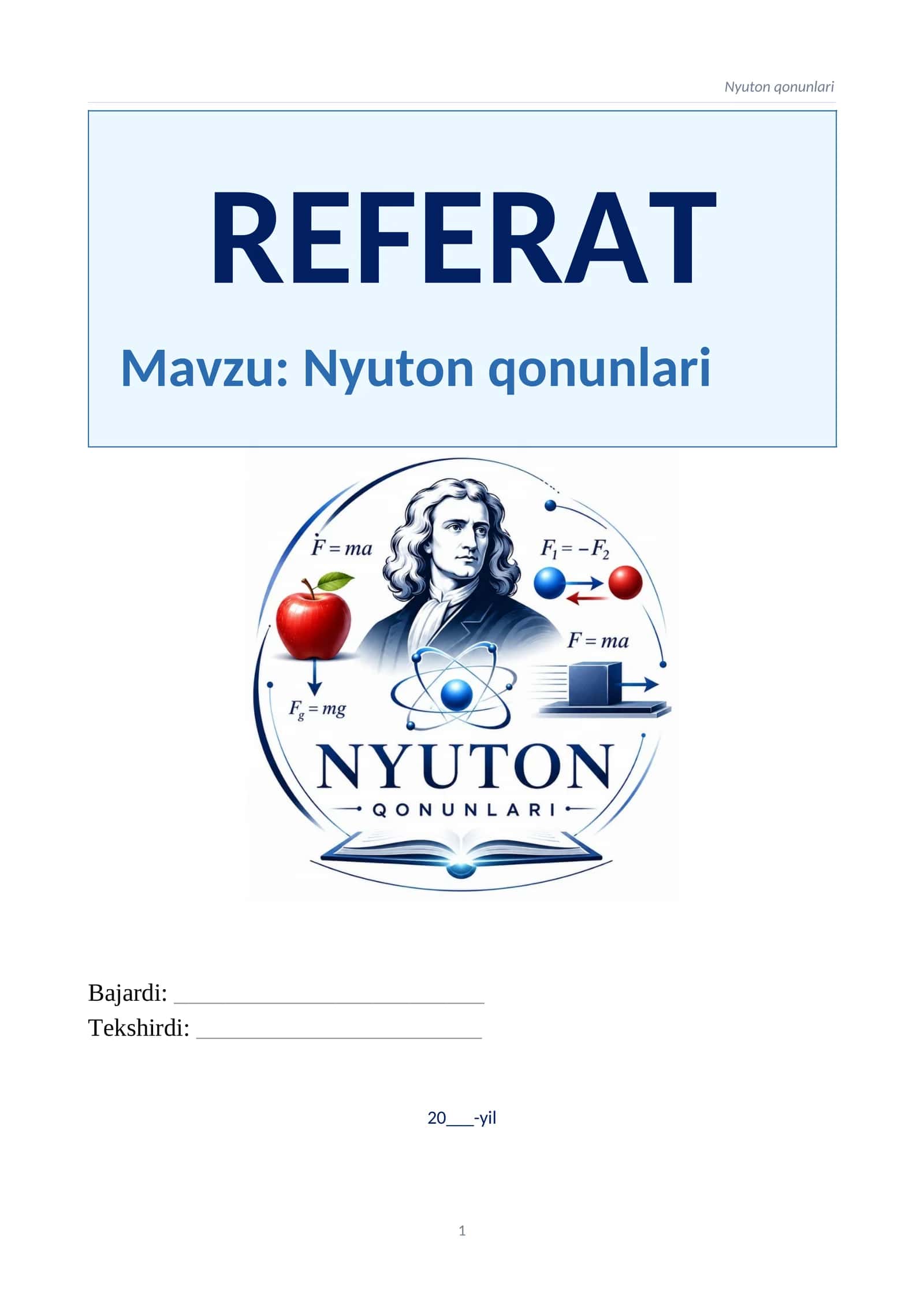 Nyuton qonunlari 1