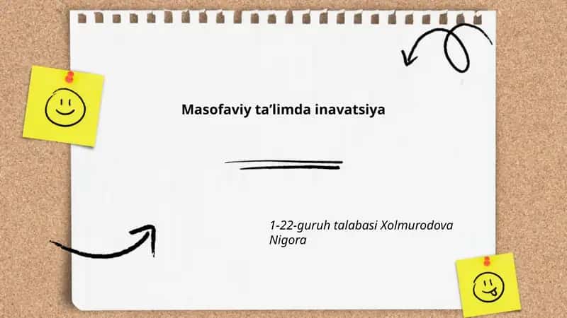 Masofaviy taʼlimda inavatsiya 1