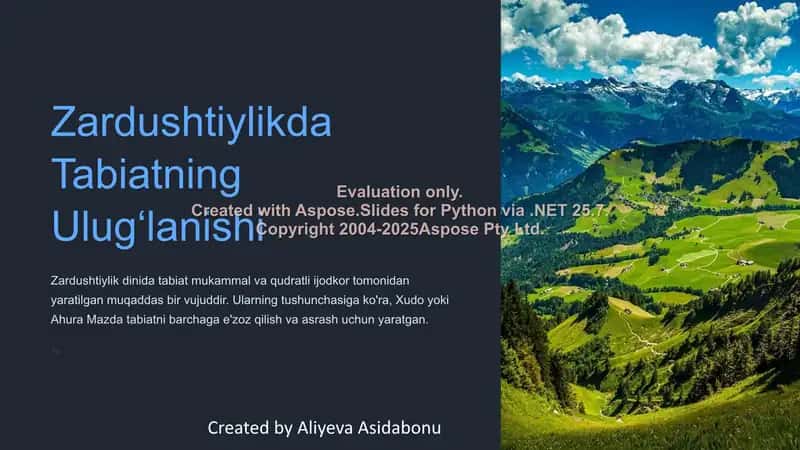 Zardushtiylikda Tabiatning Ulugʻlanishi 1