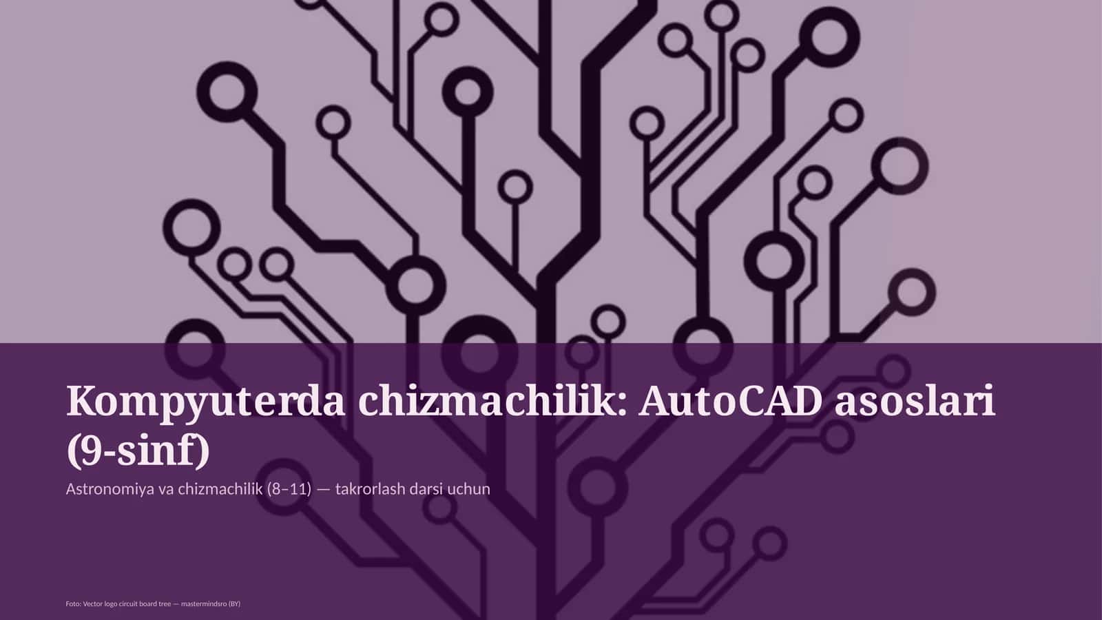 Kompyuterda chizmachilik: AutoCAD asoslari (9-sinf) 1