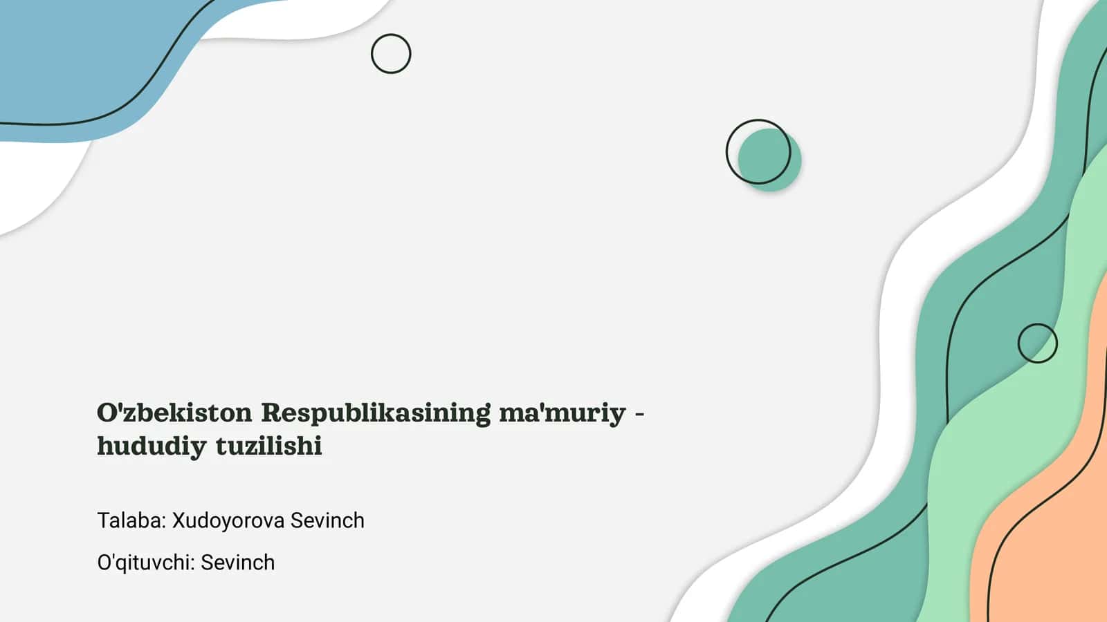 O'zbekiston Respublikasining ma'muriy - hududiy tuzilishi 1