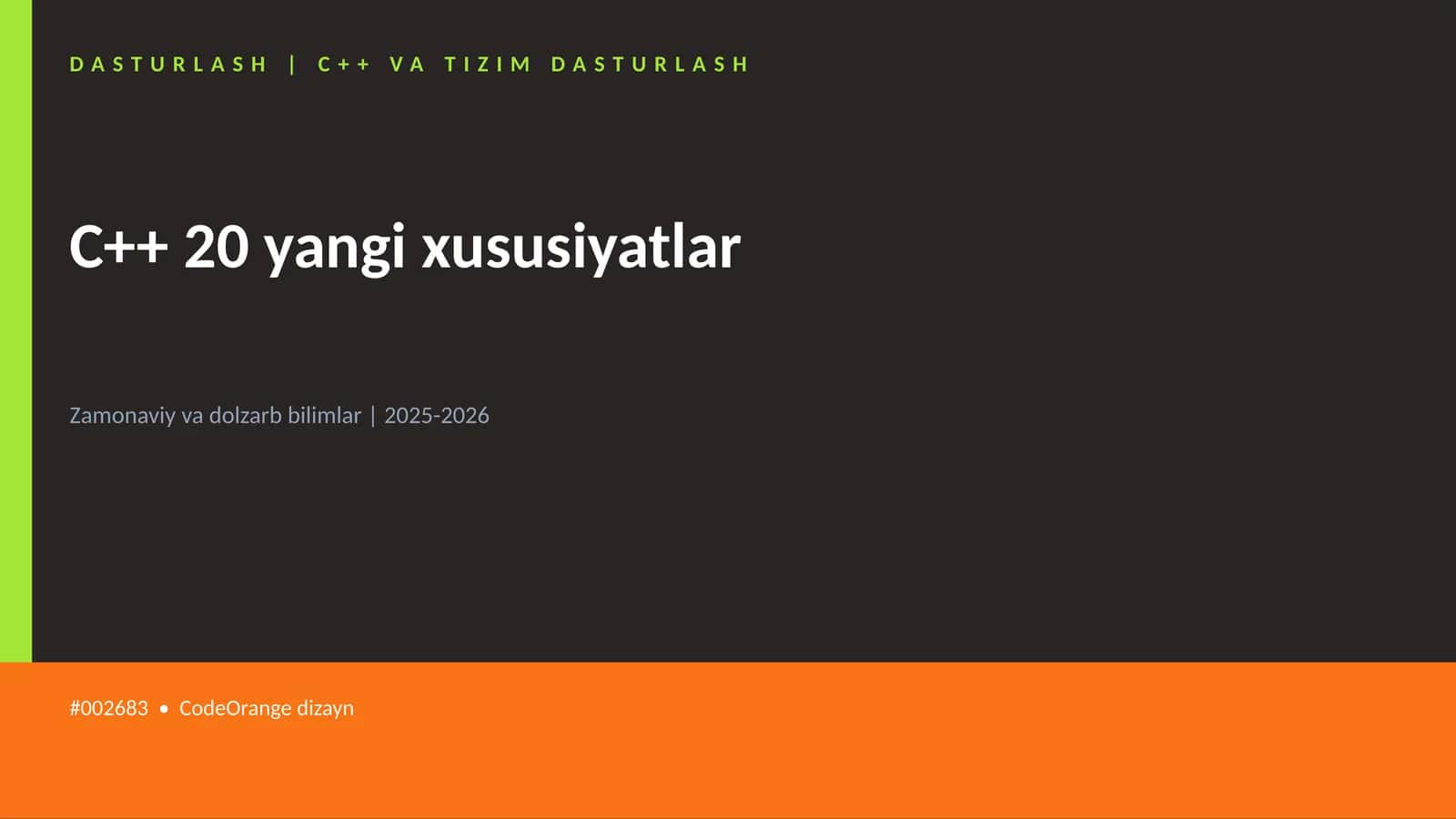 C++ 20 yangi xususiyatlar 1