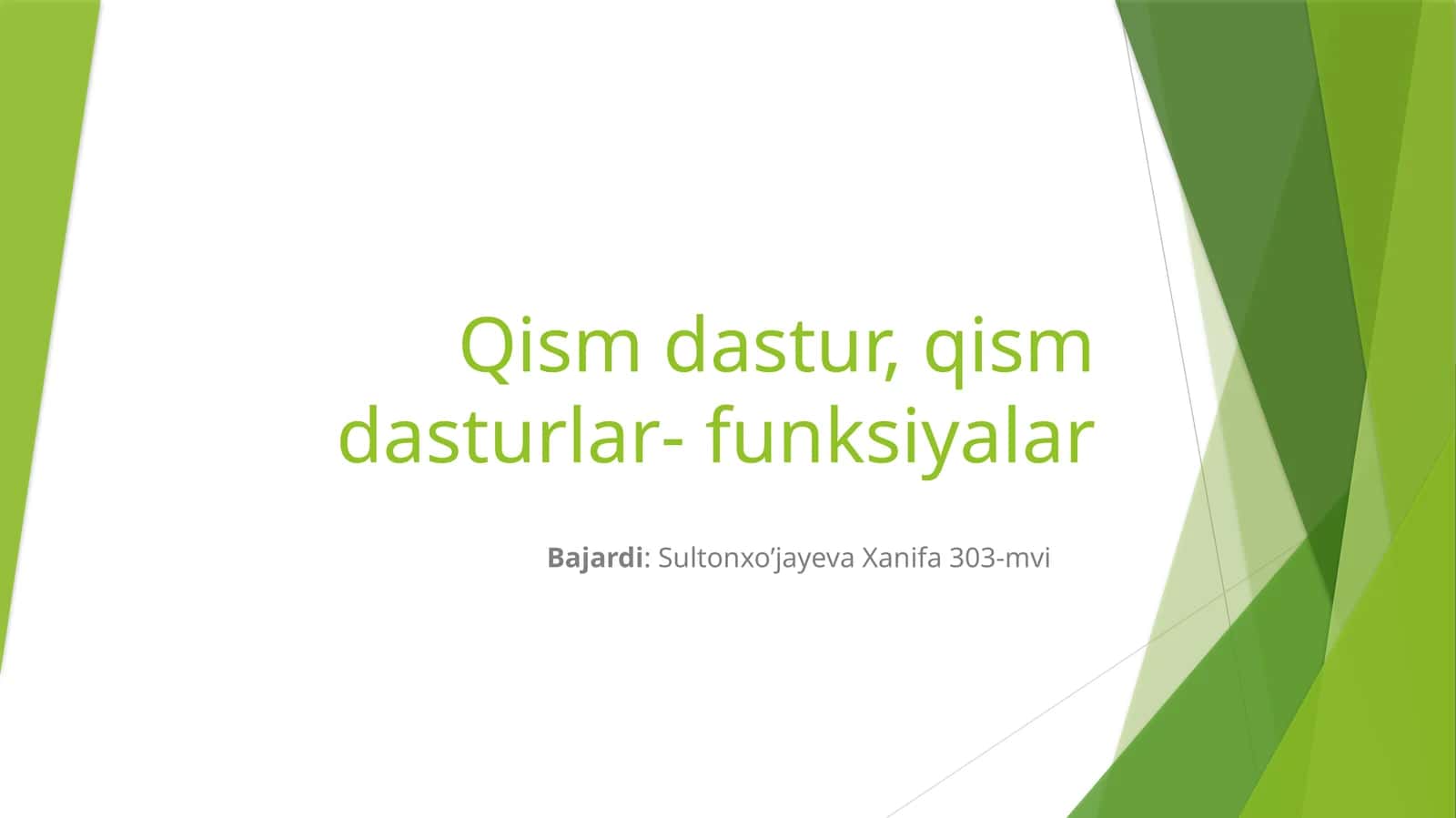 Qism dastur, qism dasturlar- funksiyalar 1