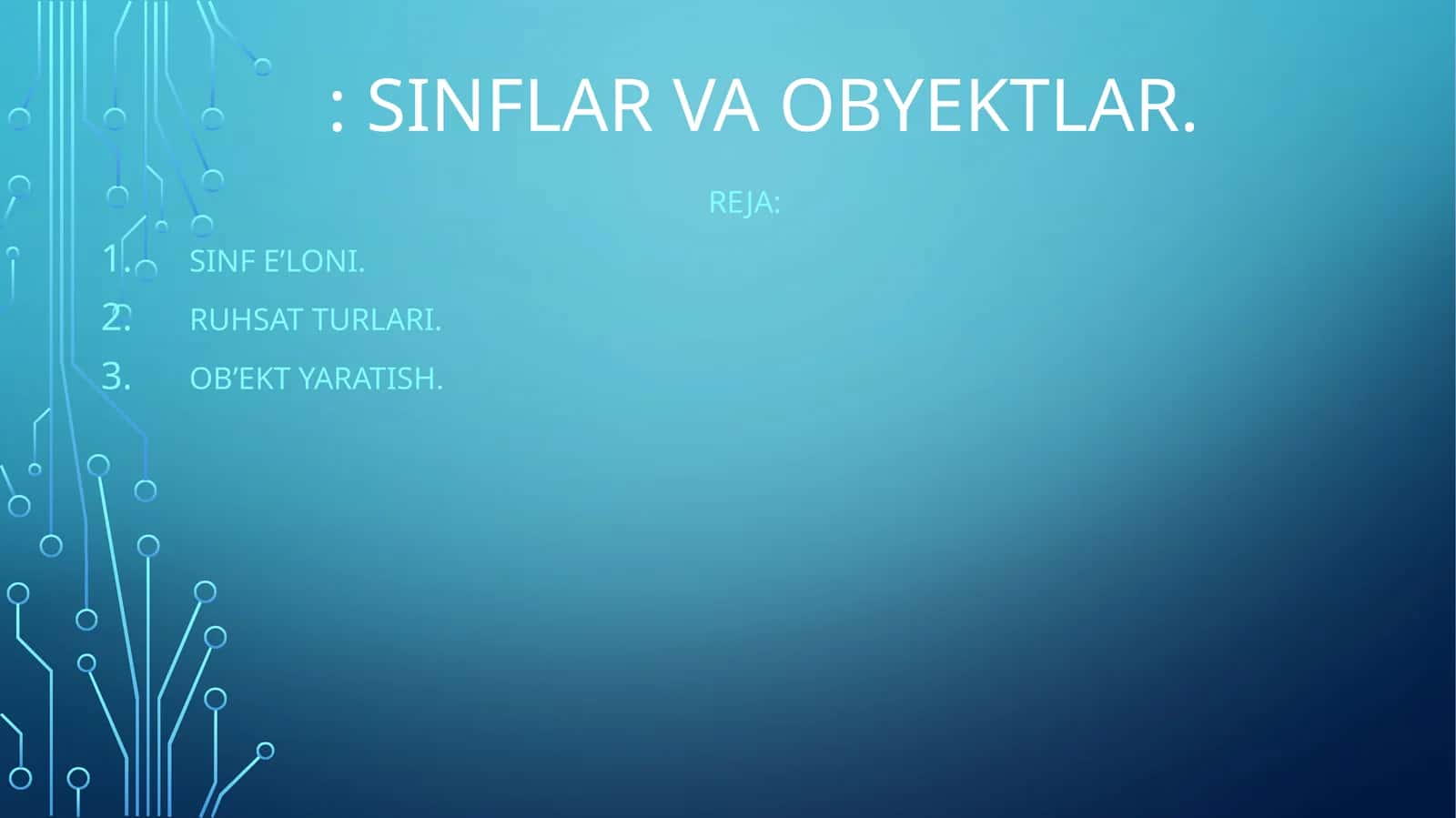 Sinflar va obyektlar 1