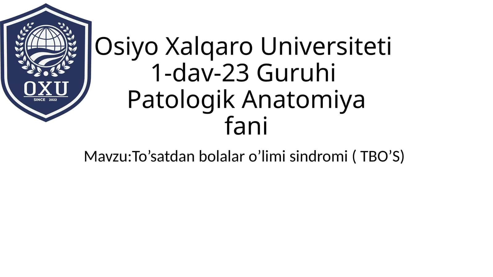 To’satdan bolalar o’limi sindromi (TBO’S) 1