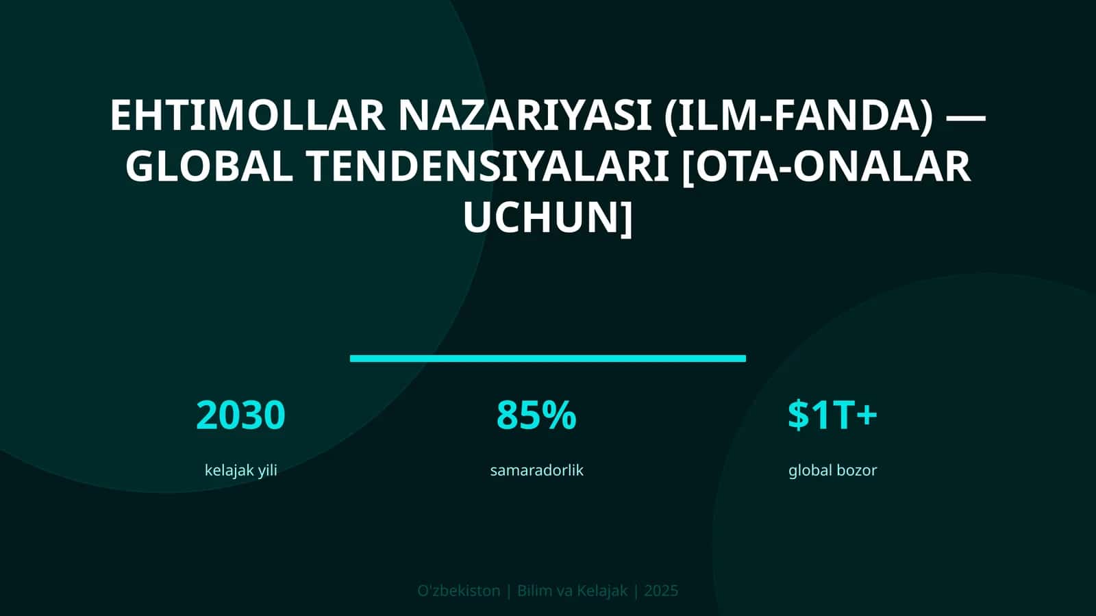 Ehtimollar nazariyasi (ilm-fanda) - global tendensiyalari [ota-onalar uchun] 1