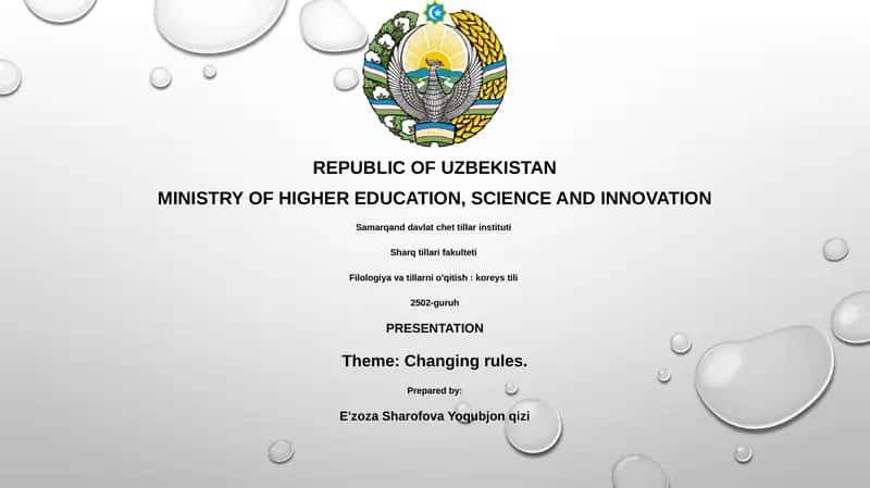 Changing rules 1