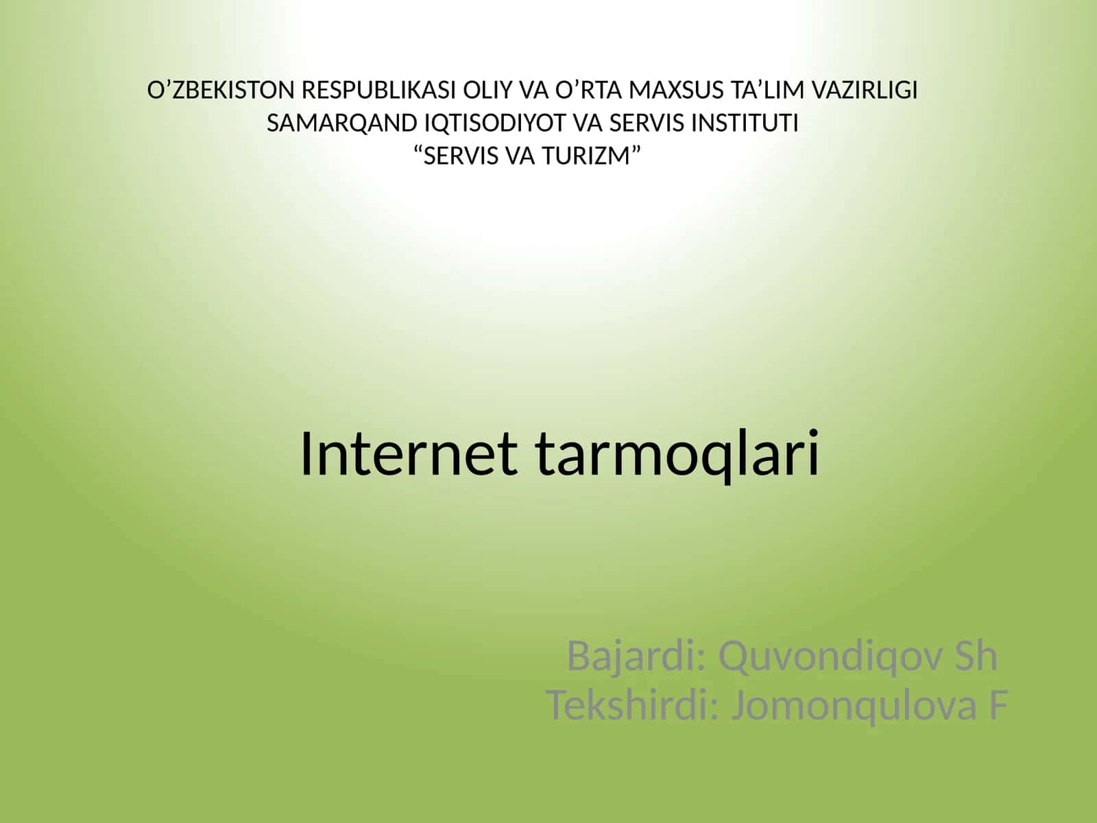 INTERNET HAQIDATUSHUNCHALAR 1