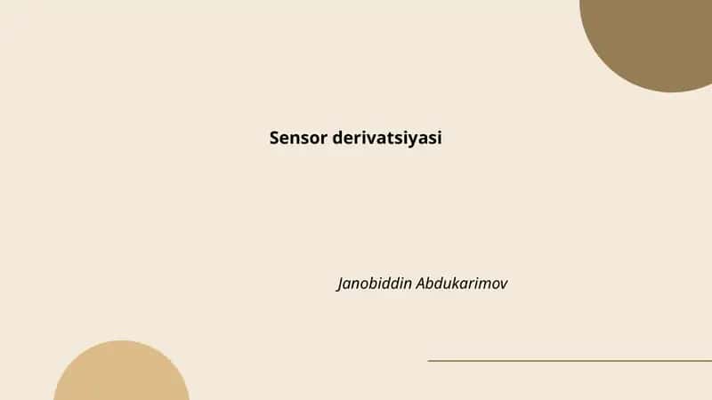 Sensor derivatsiyasi 1