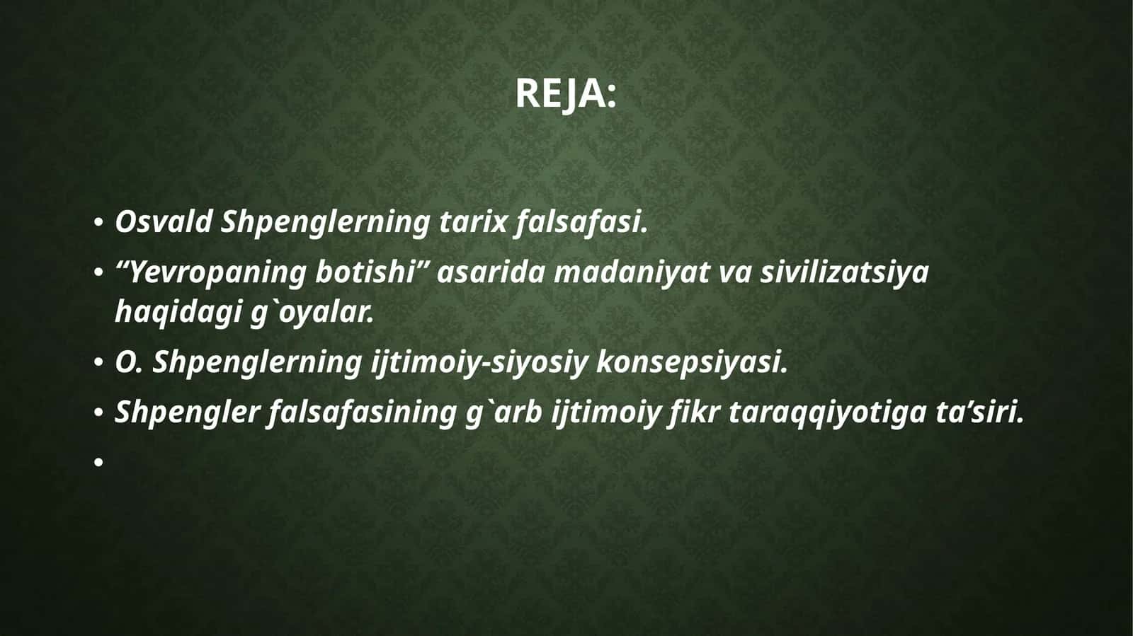 Osvald Shpenglerning tarix falsafasi 1