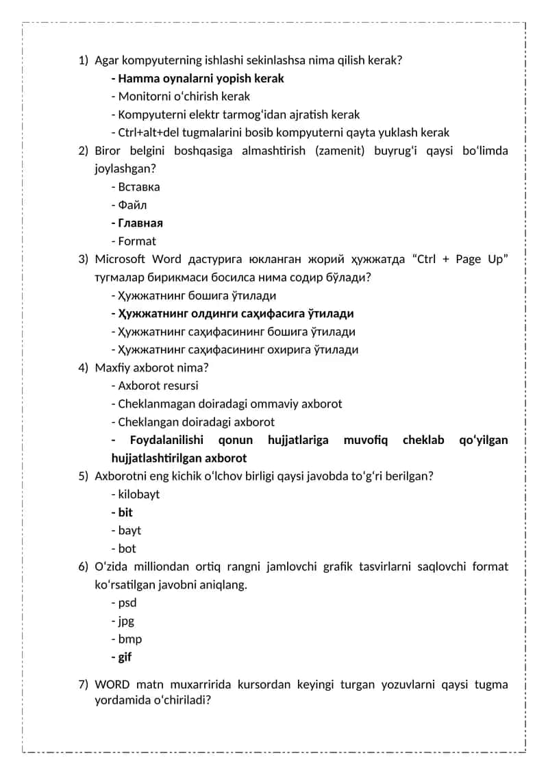 ARGOS JAVOBLARI AXBOROT KOMMUNIKATSIDAN 1