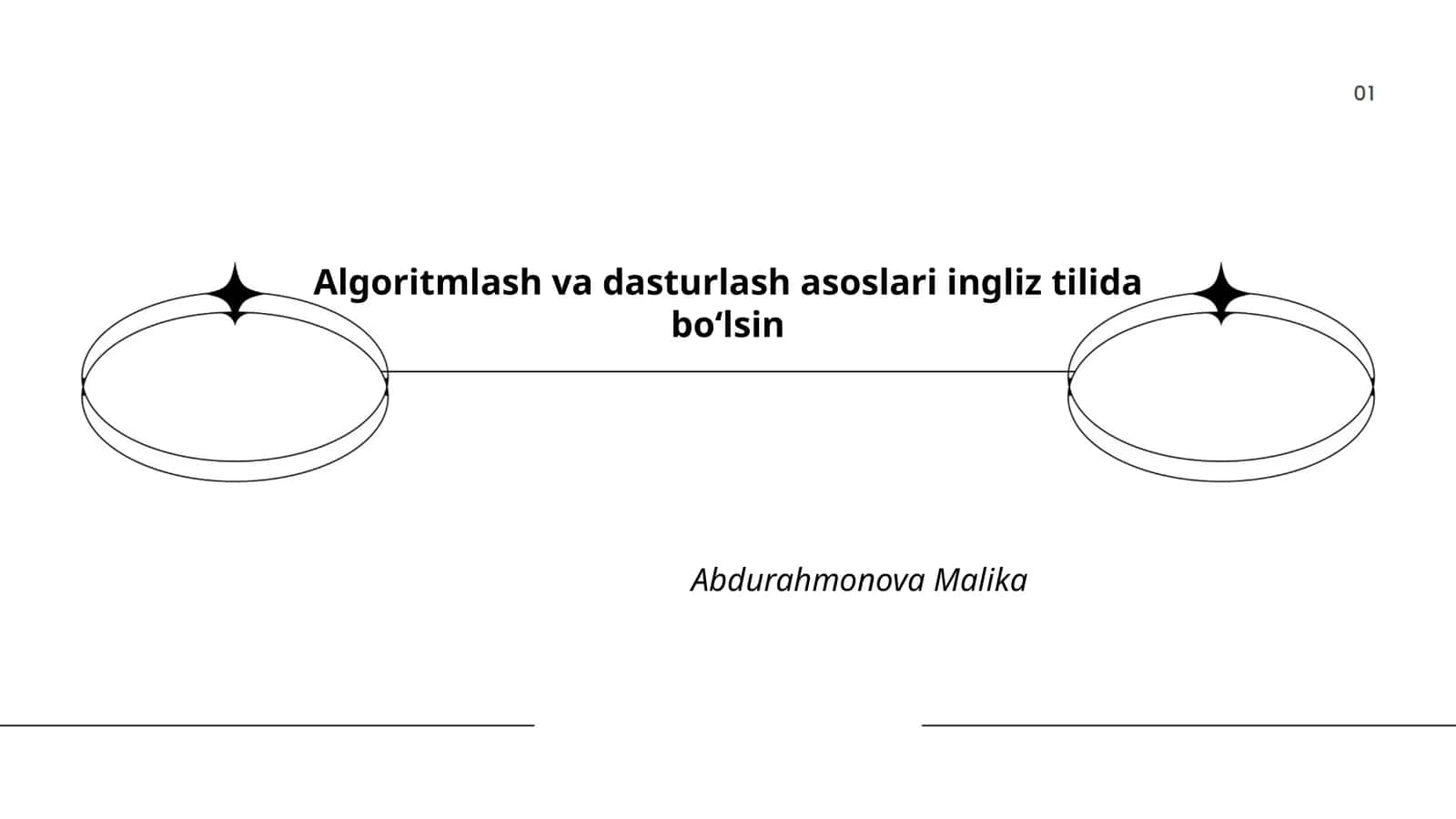 Algoritmlash va dasturlash asoslari ingliz tilida boʻlsin 1